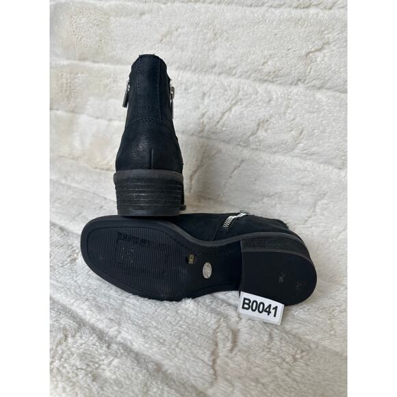 Lucky Brand Baelee Boot 5 M Suede Leather Stacked Heel Biker Festival Ankle Boot - Picture 4 of 6